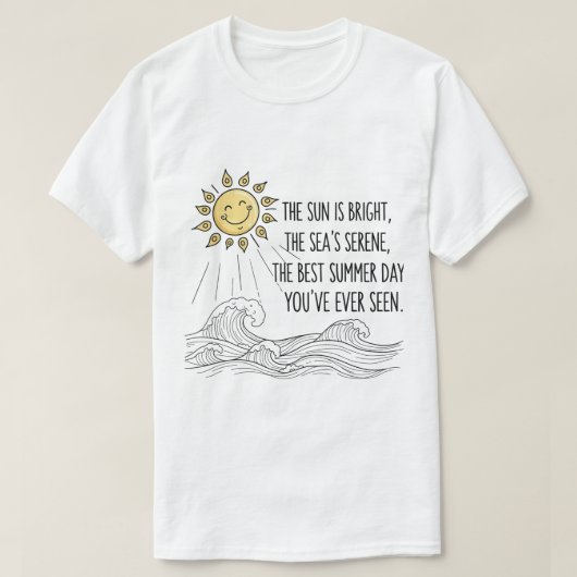 Schattigee Lachende Zon Zomergolf Kunst T-shirt (Design voorkant)