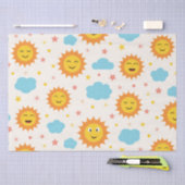 Schattigee Lachende Zonneschijn met Wolken en Ster Tissuepapier (Craft)