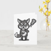 Schattigee Lacrosse Grey Wolf Kaart (Gele Bloem)