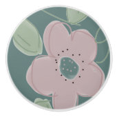 Schattigee Lade Trek In Vervaagd Roos en Blauwgroe Keramische Knop (Voorkant)