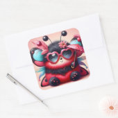 Schattigee Lady Bug Paraplu Vierkante Sticker (Envelop)