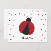 Schattigee Lady Bug Verjaardag Bedankt Briefkaart (Voorkant / Achterkant)