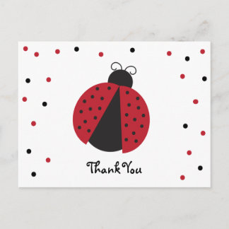 Schattigee Lady Bug Verjaardag Bedankt Briefkaart