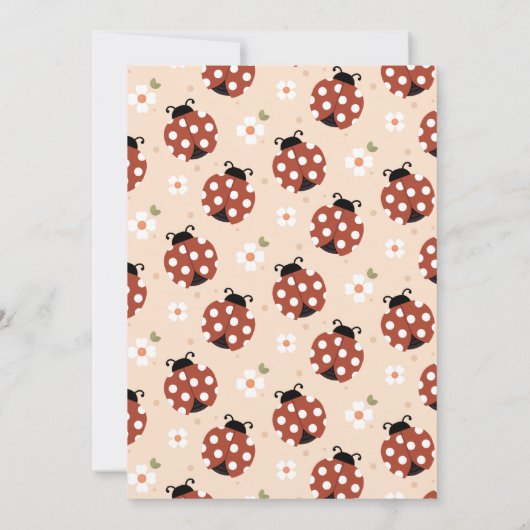 Schattigee Lady Bug verjaardagsfeestuitnodigingen Kaart (Achterkant)