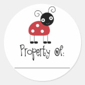 Schattigee Ladybug Bookplate Stickers (Voorkant)
