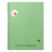 Schattigee Ladybug Flower gradient Gepersonaliseer Notitieboek (Voorkant)