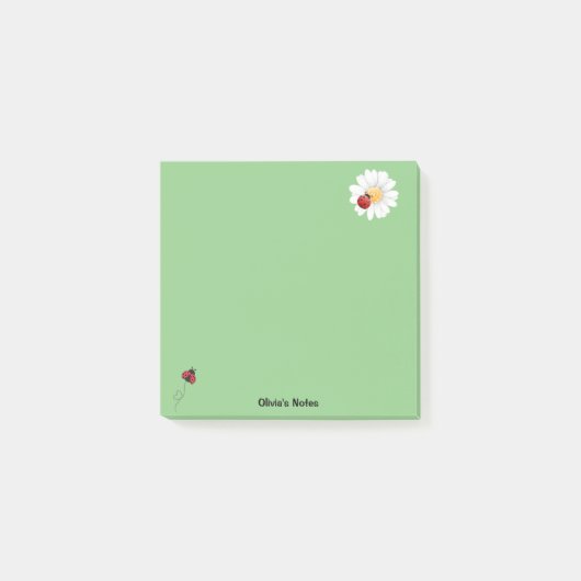 Schattigee Ladybug Flower gradient Gepersonaliseer Post-it® Notes (Voorkant)