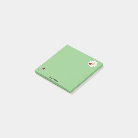 Schattigee Ladybug Flower gradient Gepersonaliseer Post-it® Notes (Schuin)