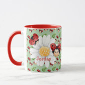 Schattigee LadyBug Pattern Aangepaste Kinder Mok (Links)