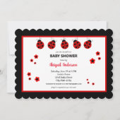 Schattigee Ladybug Polka Dots Baby shower Invitati Kaart (Voorkant)