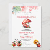 SCHATTIGEE LADYBUG VERJAARDAG UITNODIGING (Voorkant)