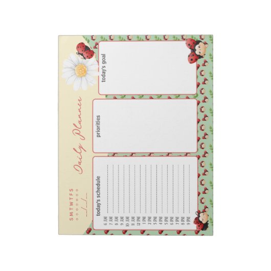 Schattigee LadyBugs Kinder Dagelijkse Planner Noti Notitieblok (Linkerzijde)