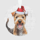 Schattigee Lakeland Terrier Hond Vakantie Kerstfot Ornament (achterkant)