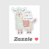 Schattigee lama, alpaca dierentekening sticker (Vel)