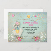 Schattigee lama en bloemen eerste verjaardag uitno briefkaart (Voorkant / Achterkant)