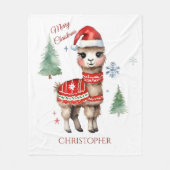 Schattigee lama gepersonaliseerde kerst fleece deken (Voorkant)