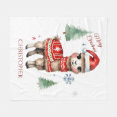Schattigee lama gepersonaliseerde kerst fleece deken (Voorkant (Horizontaal))
