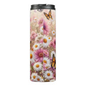 Schattigee lama in bloemenweidevlinders thermosbeker (Achterkant)