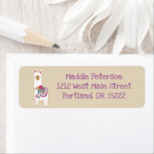 Schattigee lama met aangepaste achtergrondkleur etiket (Insitu)