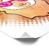 Schattigee lama met glastekening foto afdruk (Hoek)