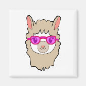 Schattigee lama met glastekening magneet (Voorkant)