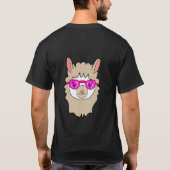 Schattigee lama met glastekening t-shirt (Achterkant)