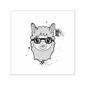 Schattigee lama met glastekening zelfinktende stempel (Design)