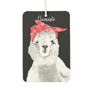 Schattigee lama ooit met een rode bandana luchtverfrisser
