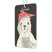 Schattigee lama ooit met een rode bandana luchtverfrisser (Links)