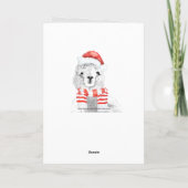 Schattigee lama ooit minimalistisch kerstfeest kaart (Achterkant)