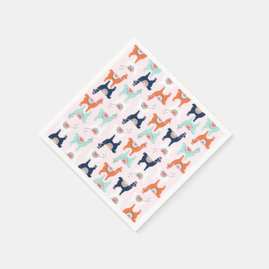 Schattigee lama papieren servetten (Hoek)