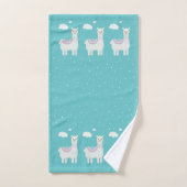 Schattigee lama patroon mint achtergrond bad handdoek (Handdoek)
