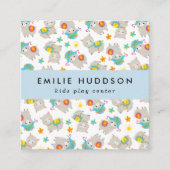 Schattigee lama's, Kinder Play Center, Activity Ce Vierkante Visitekaartje (Voorkant)