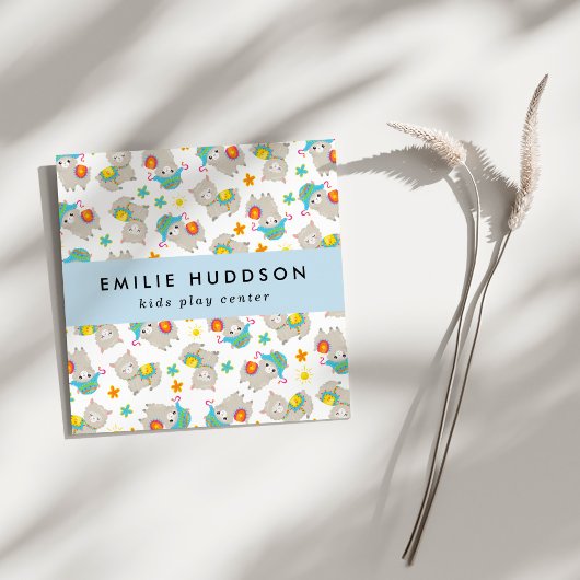 Schattigee lama's, Kinder Play Center, Activity Ce Vierkante Visitekaartje