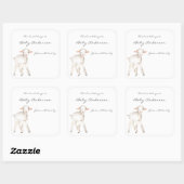 Schattigee Lamb baby shower boekenplaat Vierkante Sticker (Vel)