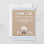 Schattigee Lamb Blue Kraft Baby Boy Shower Dank u Bedankkaart (Voorkant)
