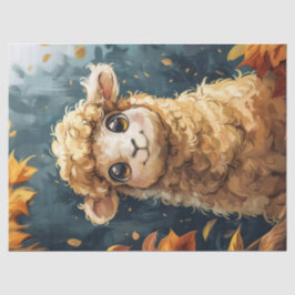Schattigee Lamb Herfst Illustratie Decoupage Tissuepapier