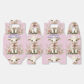 Schattigee Lamb Pink Ribbon Spring Flowers Bedankdoosjes (Ongevouwen)