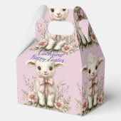 Schattigee Lamb Pink Ribbon Spring Flowers Bedankdoosjes (Achterkant)