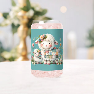 Schattigee lammeren met bloemen en patchwork accen blikvorm glas