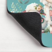 Schattigee lammeren met bloemen en patchwork accen muismat (Hoek)