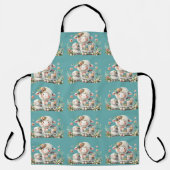 Schattigee lammeren met bloemen en patchwork accen schort (Voorkant)