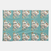 Schattigee lammeren met bloemen en patchwork accen theedoek (Horizontaal)