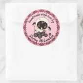 Schattigee lamshaak haak handgemaakt met liefde st ronde sticker (Tas)