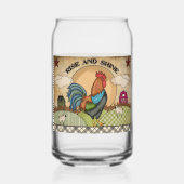 Schattigee Land haan stijging glans boerderij Blikvorm Glas (Achterkant)