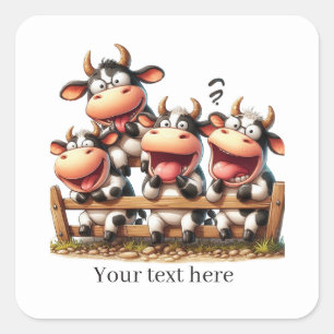 Schattigee Land koe aanpasbaar Vierkante Sticker