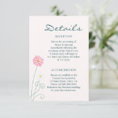 Schattigee land madeliefjes bruiloft behuizingen informatiekaartje (Staand voorkant)