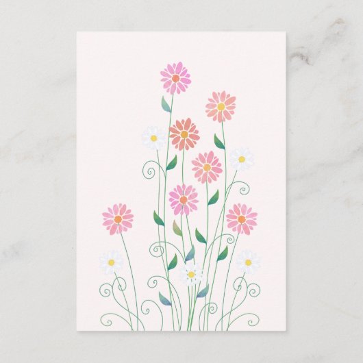 Schattigee land madeliefjes bruiloft behuizingen informatiekaartje (Achterkant)