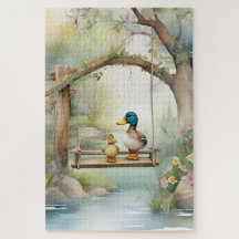 Schattigee land waterverfeenden op een schommel