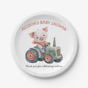 Schattigee landbouwhuisdieren Baby shower van vark Papieren Bordje